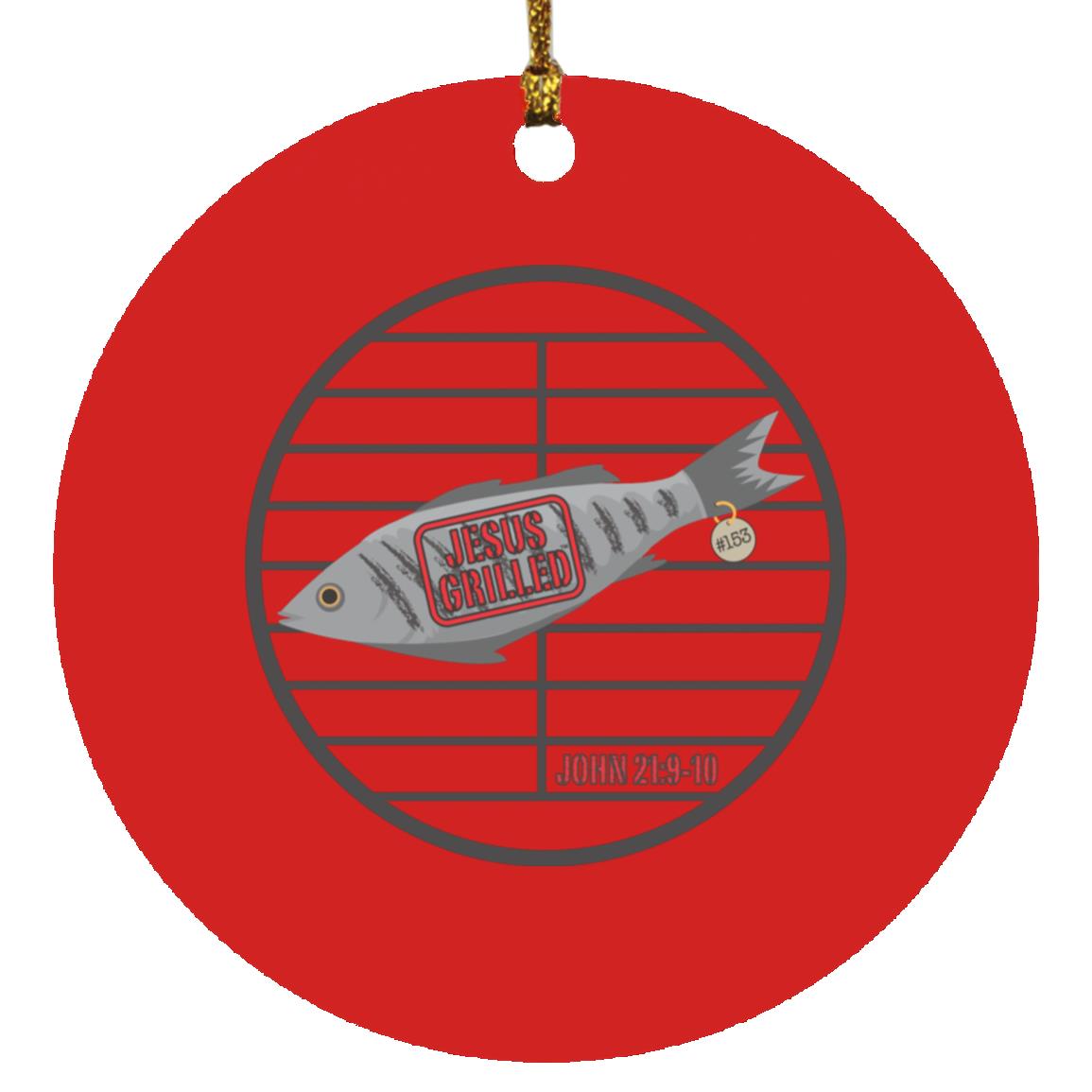 153 Fish - Circle Ornament - Jesus Surfed Apparel Co. 