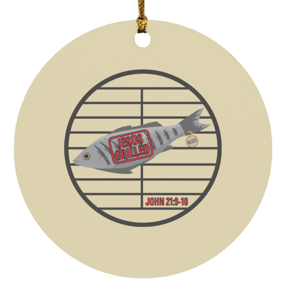 153 Fish - Circle Ornament - Jesus Surfed Apparel Co. 