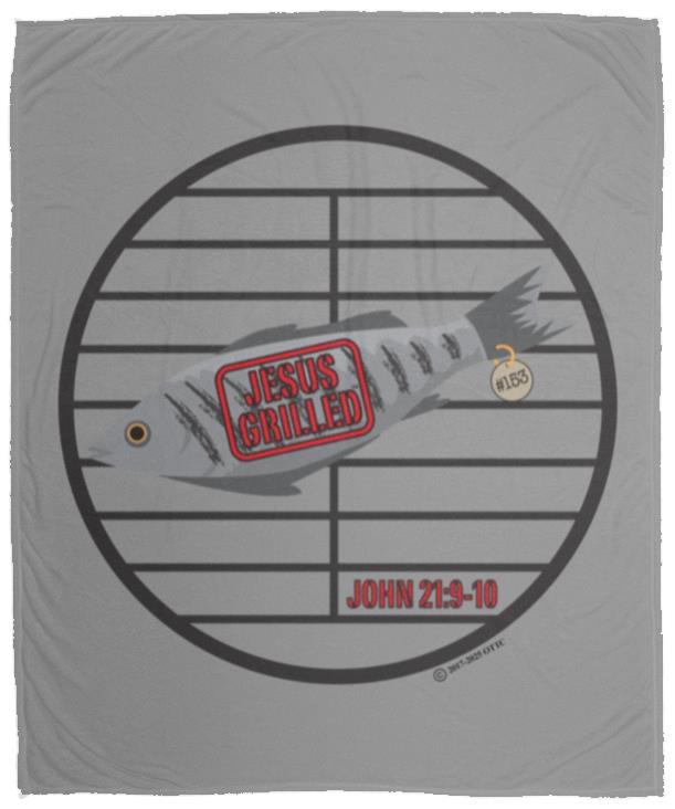 153 Fish - Cozy Plush Fleece Blanket - 50x60 - Jesus Surfed Apparel Co. 