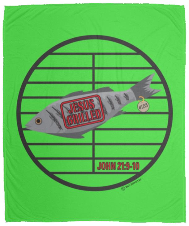 153 Fish - Cozy Plush Fleece Blanket - 50x60 - Jesus Surfed Apparel Co. 