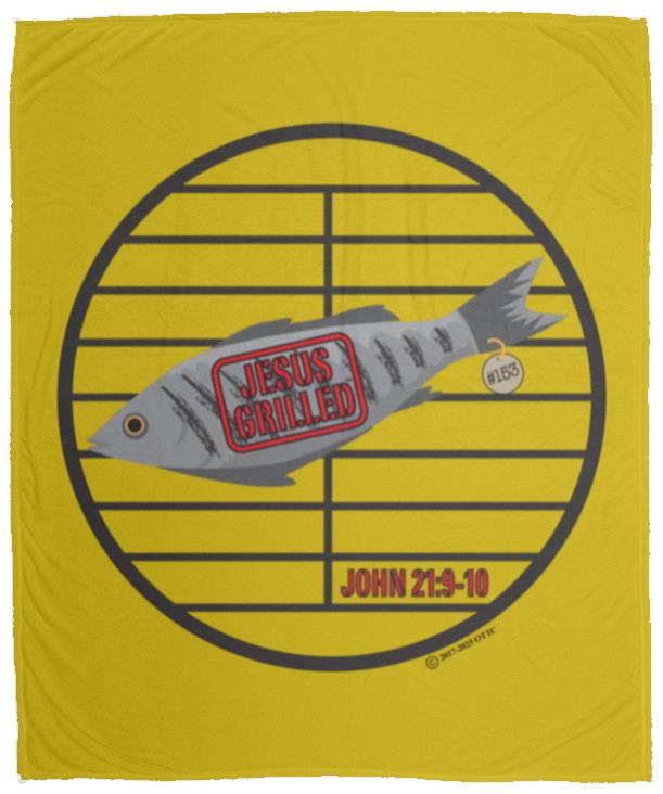 153 Fish - Cozy Plush Fleece Blanket - 50x60 - Jesus Surfed Apparel Co. 