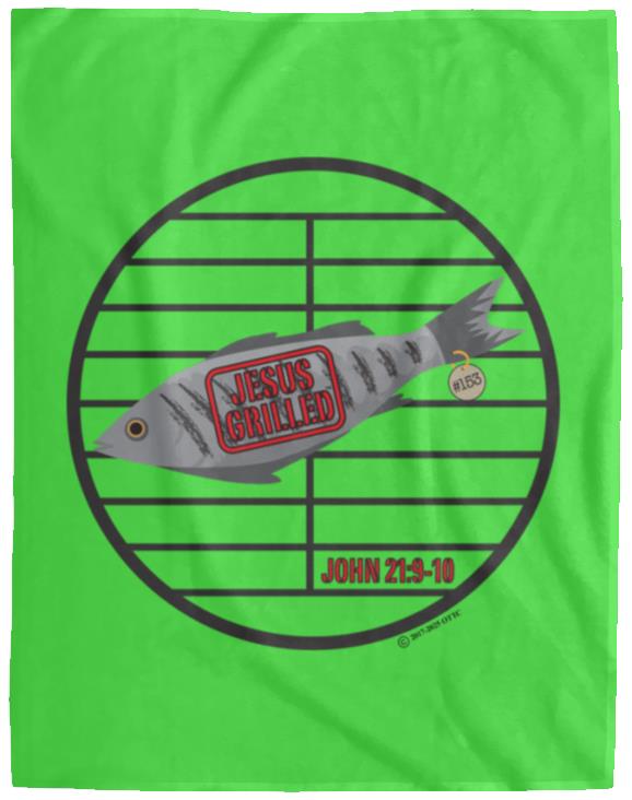 153 Fish - Cozy Plush Fleece Blanket - 60x80 - Jesus Surfed Apparel Co. 