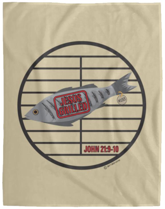 153 Fish - Cozy Plush Fleece Blanket - 60x80 - Jesus Surfed Apparel Co. 