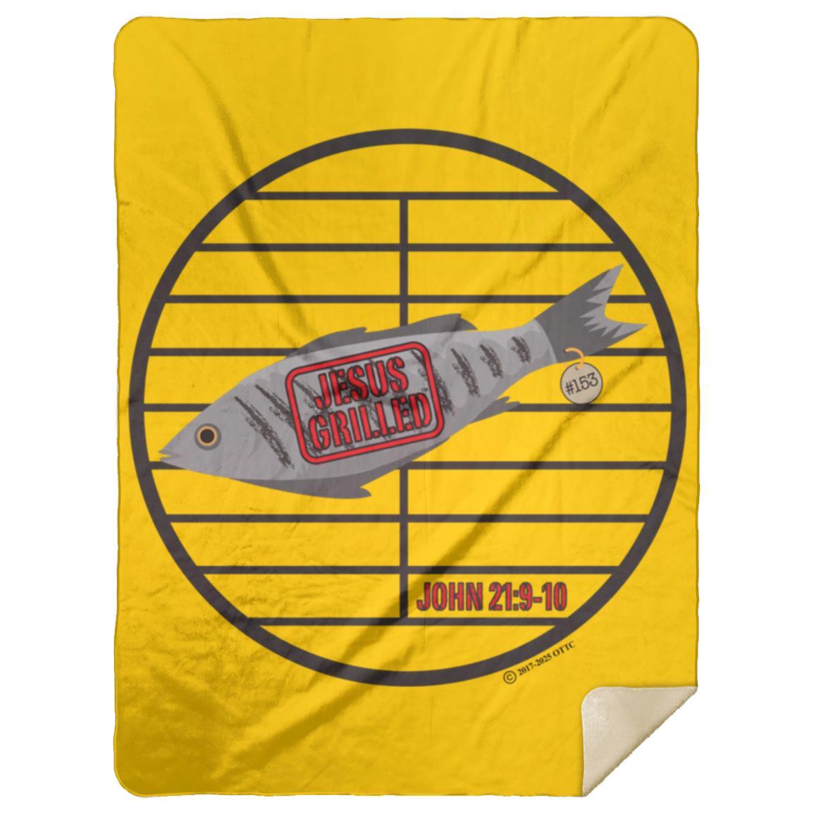 153 Fish - Premium Mink Sherpa Blanket 60x80 - Jesus Surfed Apparel Co. 