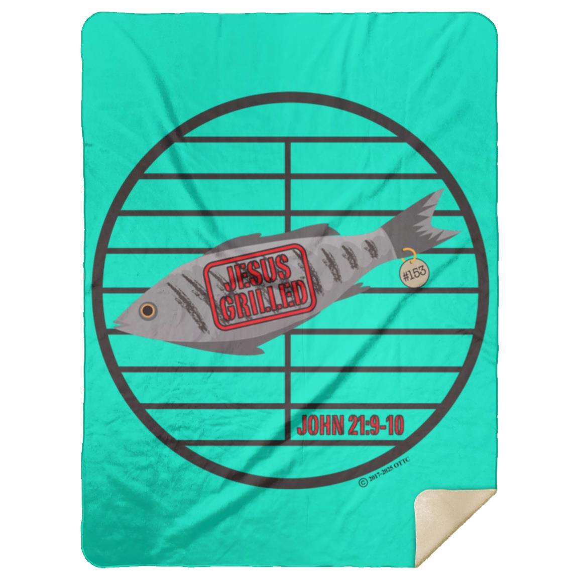 153 Fish - Premium Mink Sherpa Blanket 60x80 - Jesus Surfed Apparel Co. 