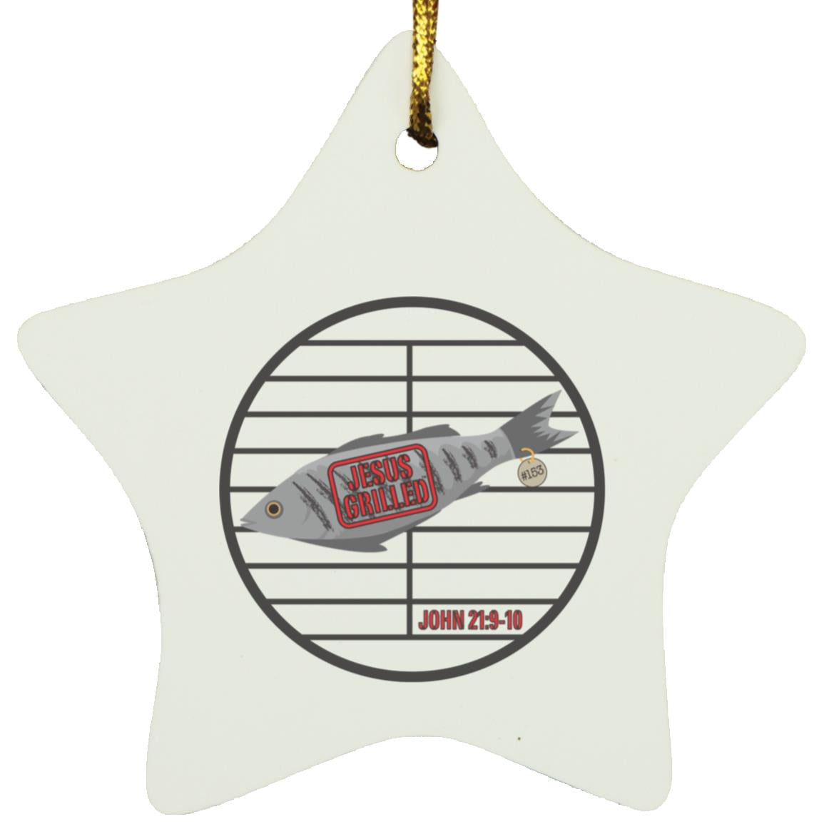 153 Fish - Star Ornament - Jesus Surfed Apparel Co. 