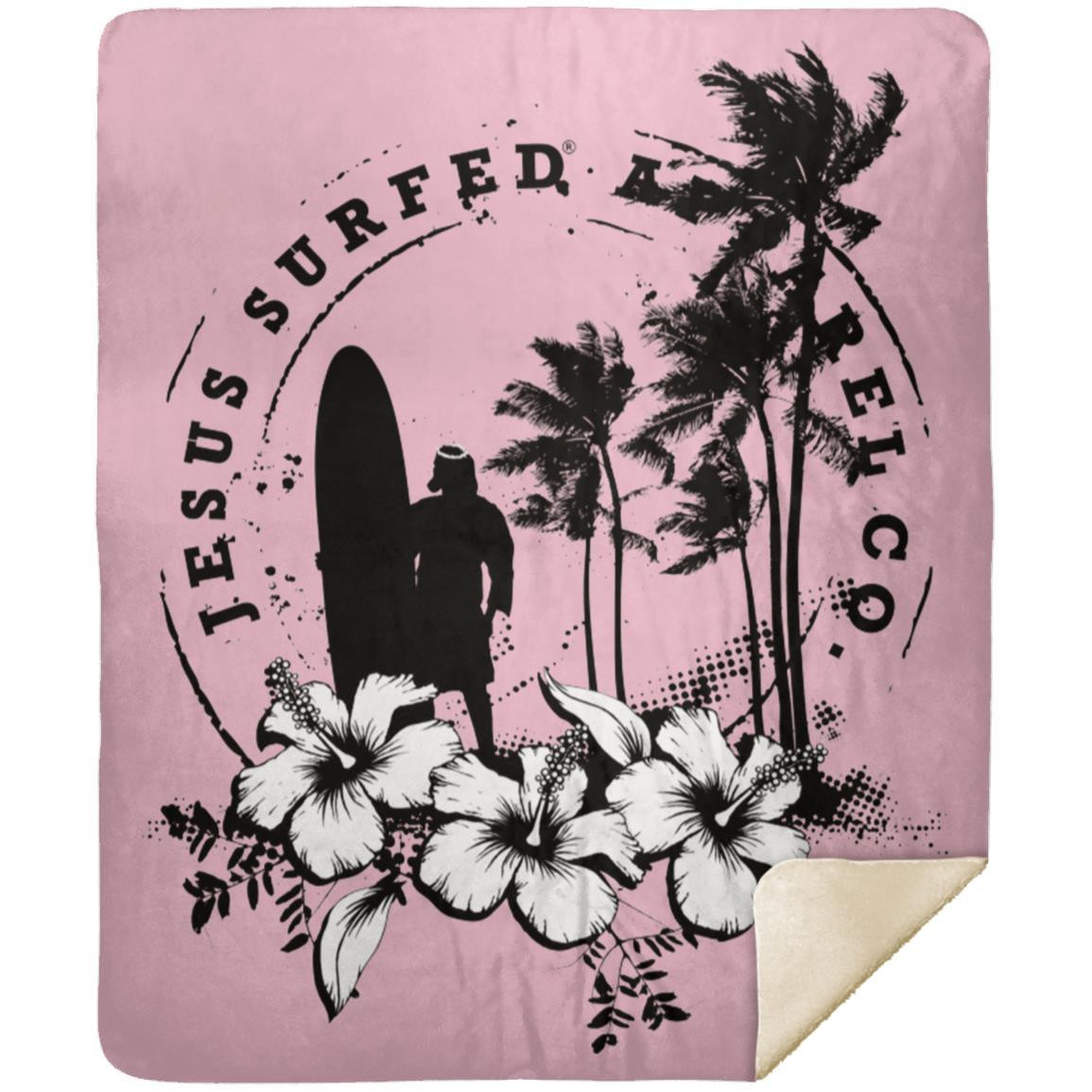 Jesus Surfed Apparel Premium Mink Sherpa Blanket 50x60