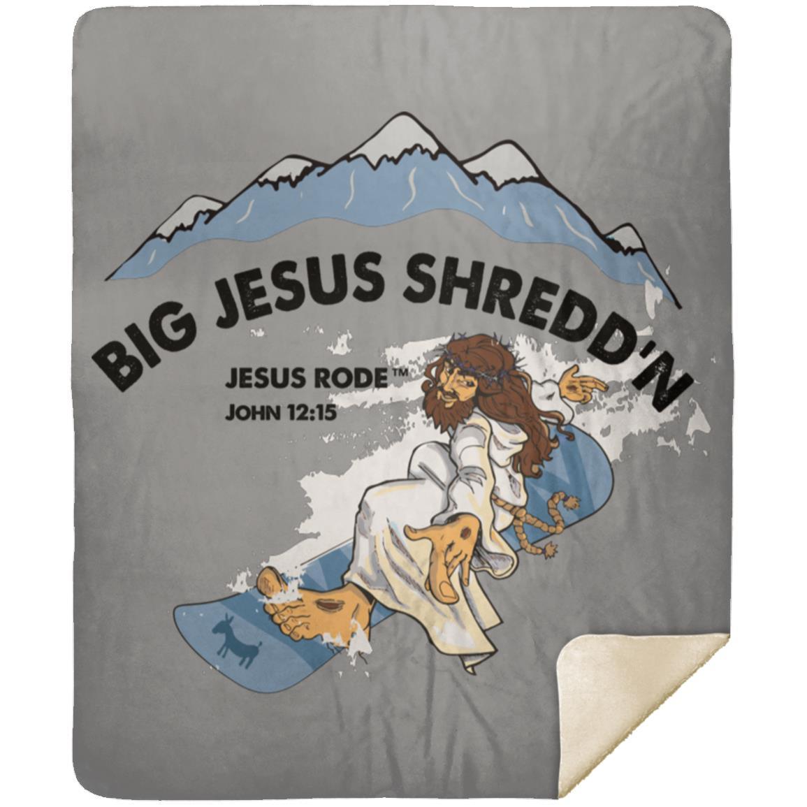 Big Jesus Shredd'n Premium Mink Sherpa Blanket 50x60