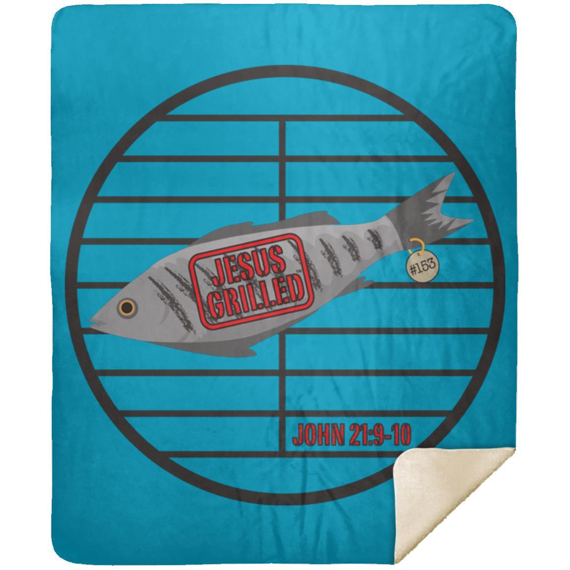 153 Fish Premium Mink Sherpa Blanket 50x60