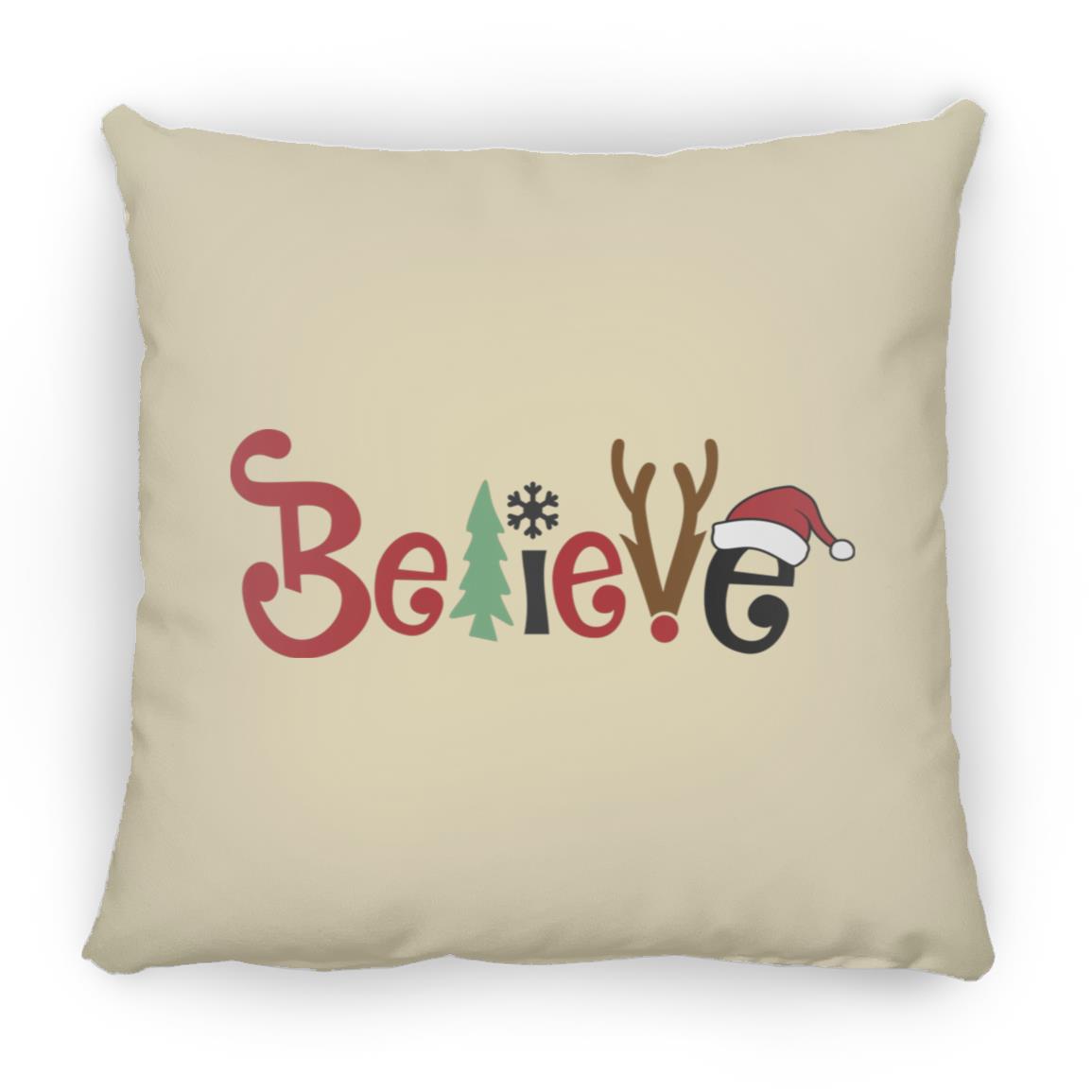 Believe - Large Square Pillow - Jesus Surfed Apparel Co. 
