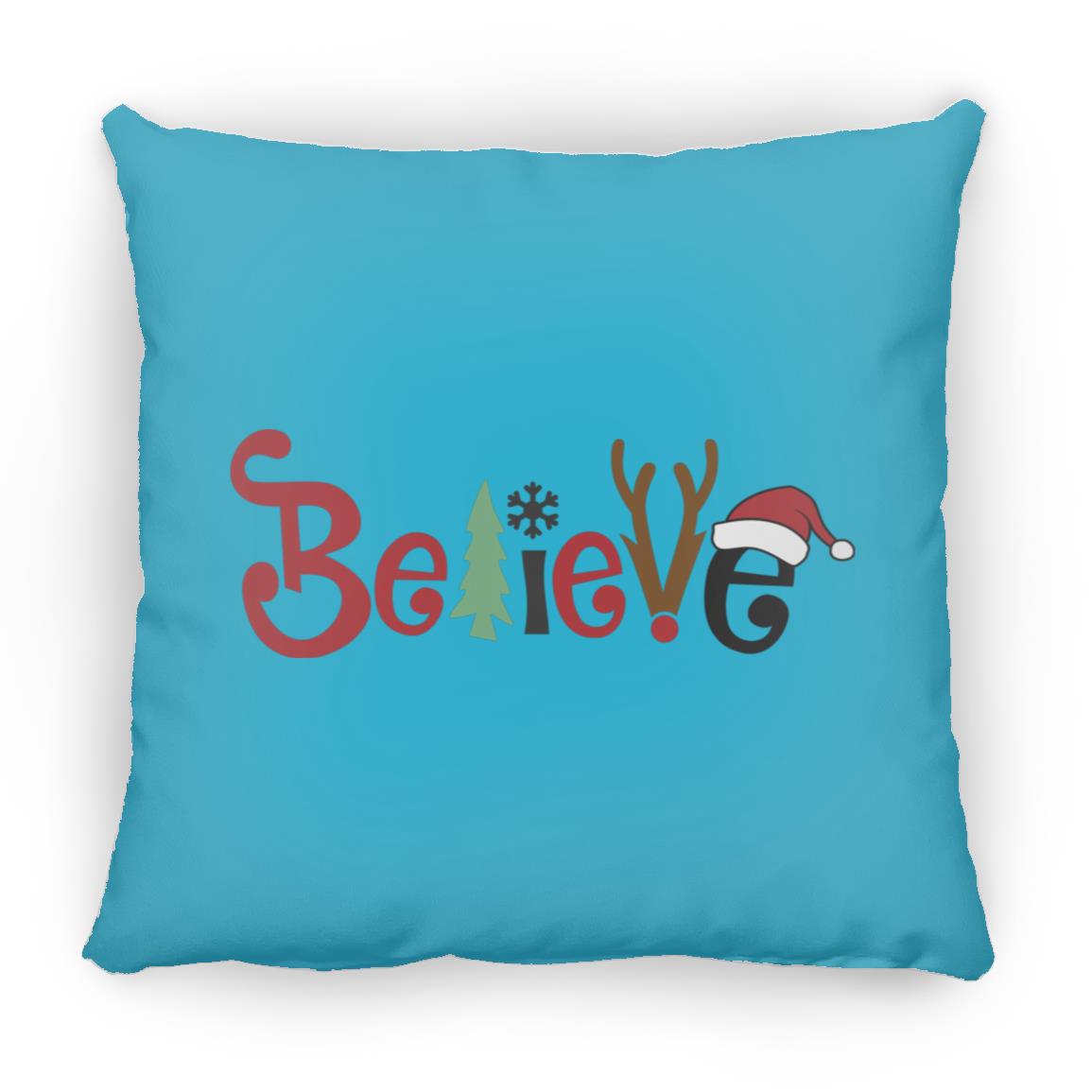 Believe - Large Square Pillow - Jesus Surfed Apparel Co. 