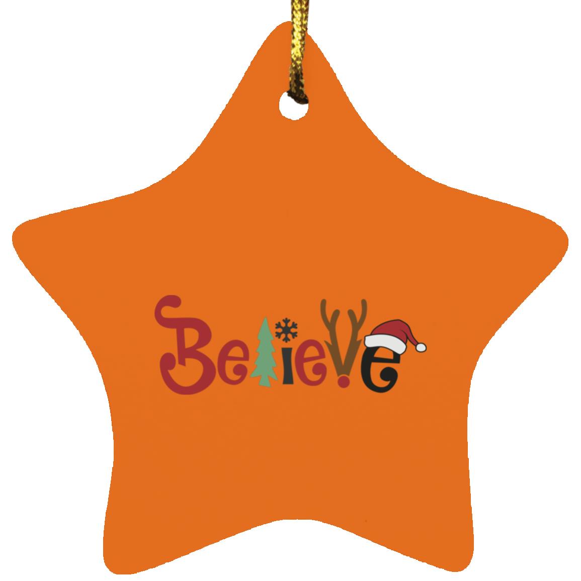 Believe - Star Ornament - Jesus Surfed Apparel Co. 