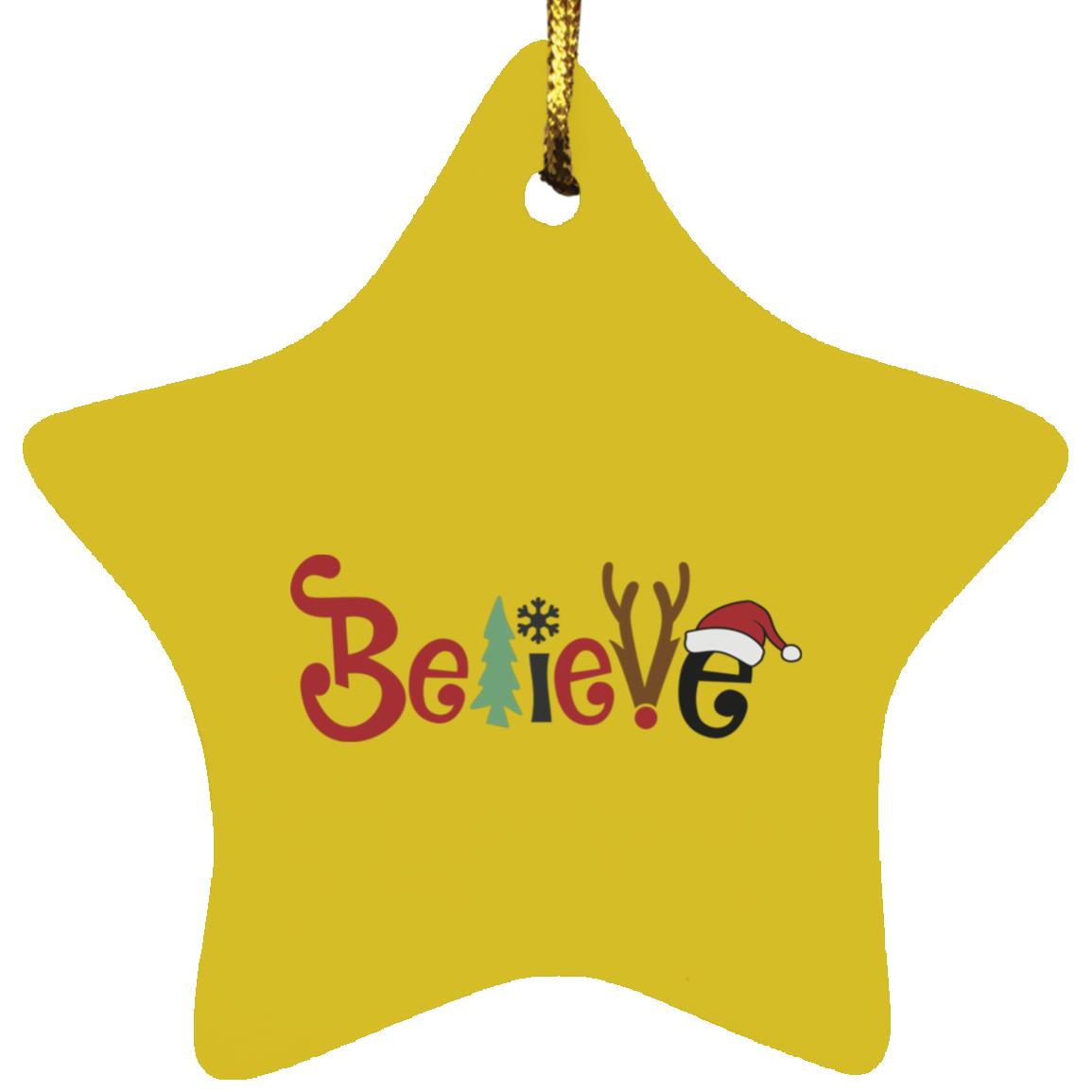 Believe - Star Ornament - Jesus Surfed Apparel Co. 