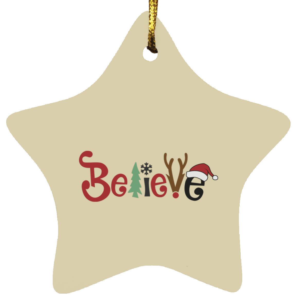 Believe - Star Ornament - Jesus Surfed Apparel Co. 