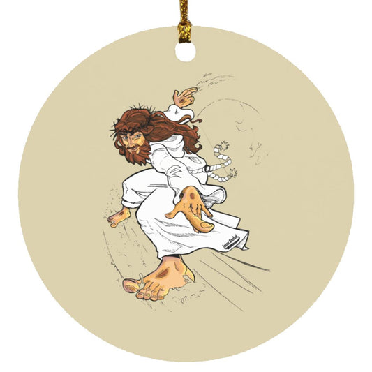 Big Jesus - Circle Ornament - Jesus Surfed Apparel Co. 