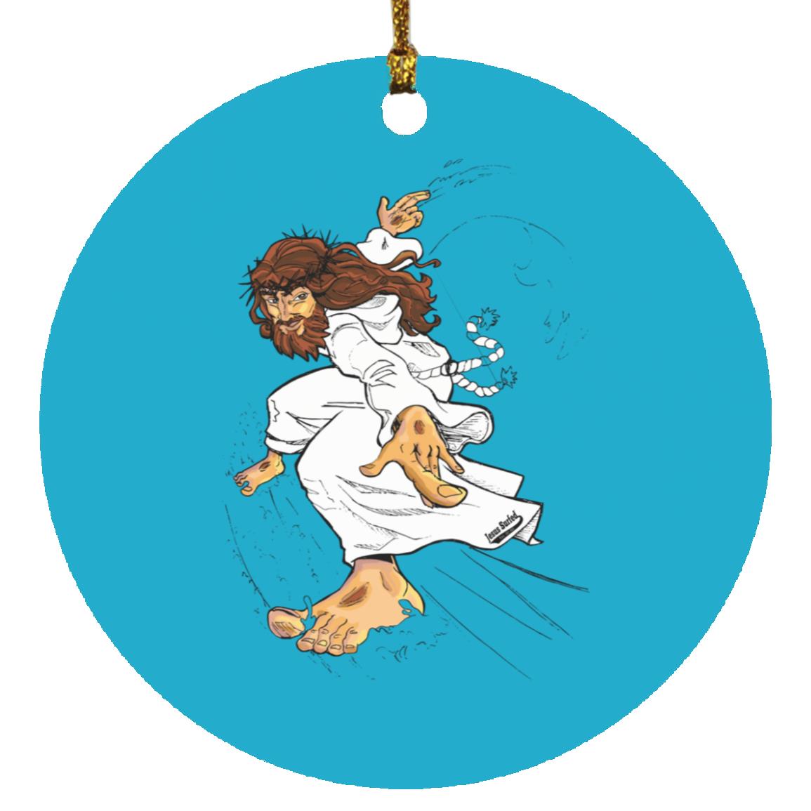 Big Jesus - Circle Ornament - Jesus Surfed Apparel Co. 