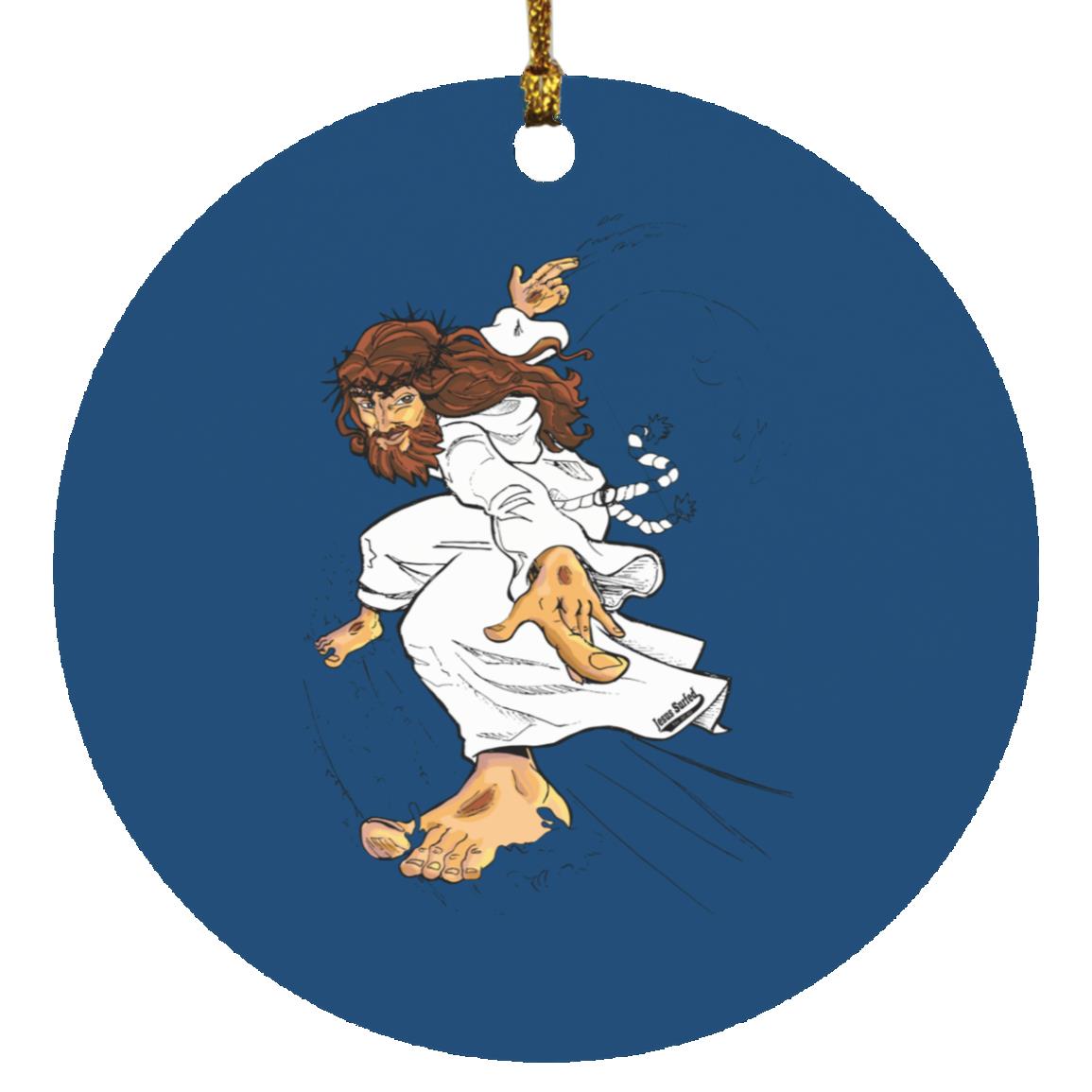 Big Jesus - Circle Ornament - Jesus Surfed Apparel Co. 