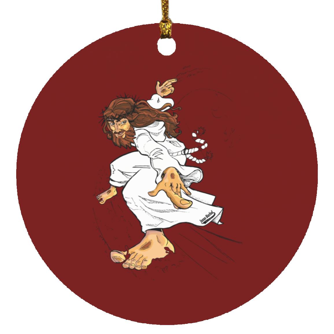 Big Jesus - Circle Ornament - Jesus Surfed Apparel Co. 