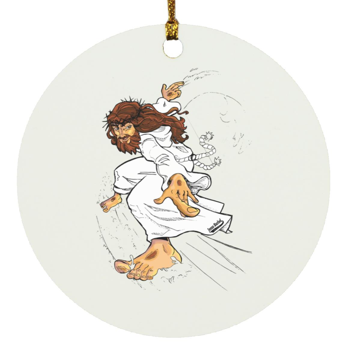 Big Jesus - Circle Ornament - Jesus Surfed Apparel Co. 