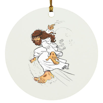 Big Jesus - Circle Ornament - Jesus Surfed Apparel Co. 