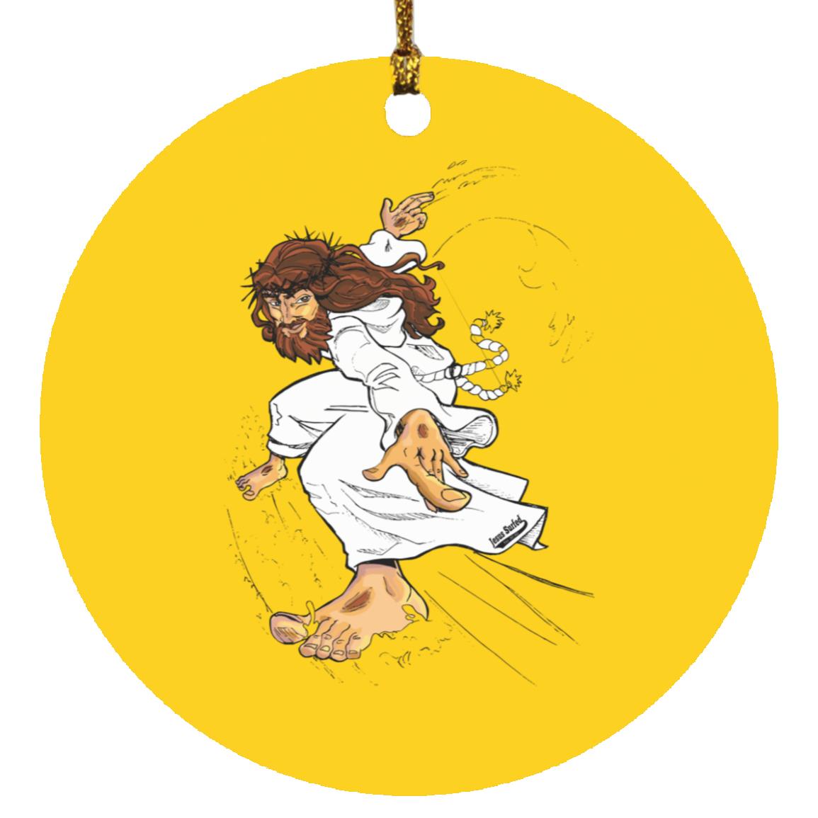 Big Jesus - Circle Ornament - Jesus Surfed Apparel Co. 