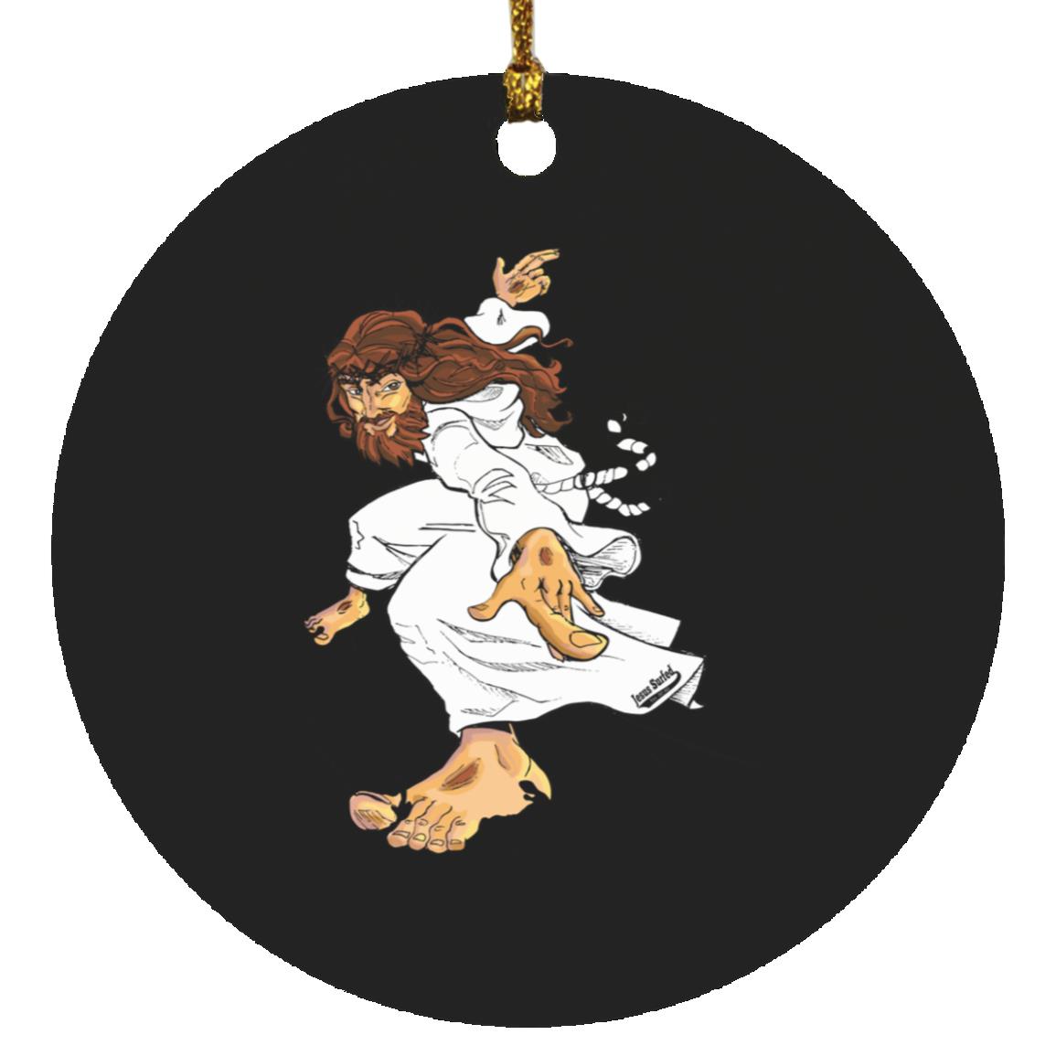 Big Jesus - Circle Ornament - Jesus Surfed Apparel Co. 