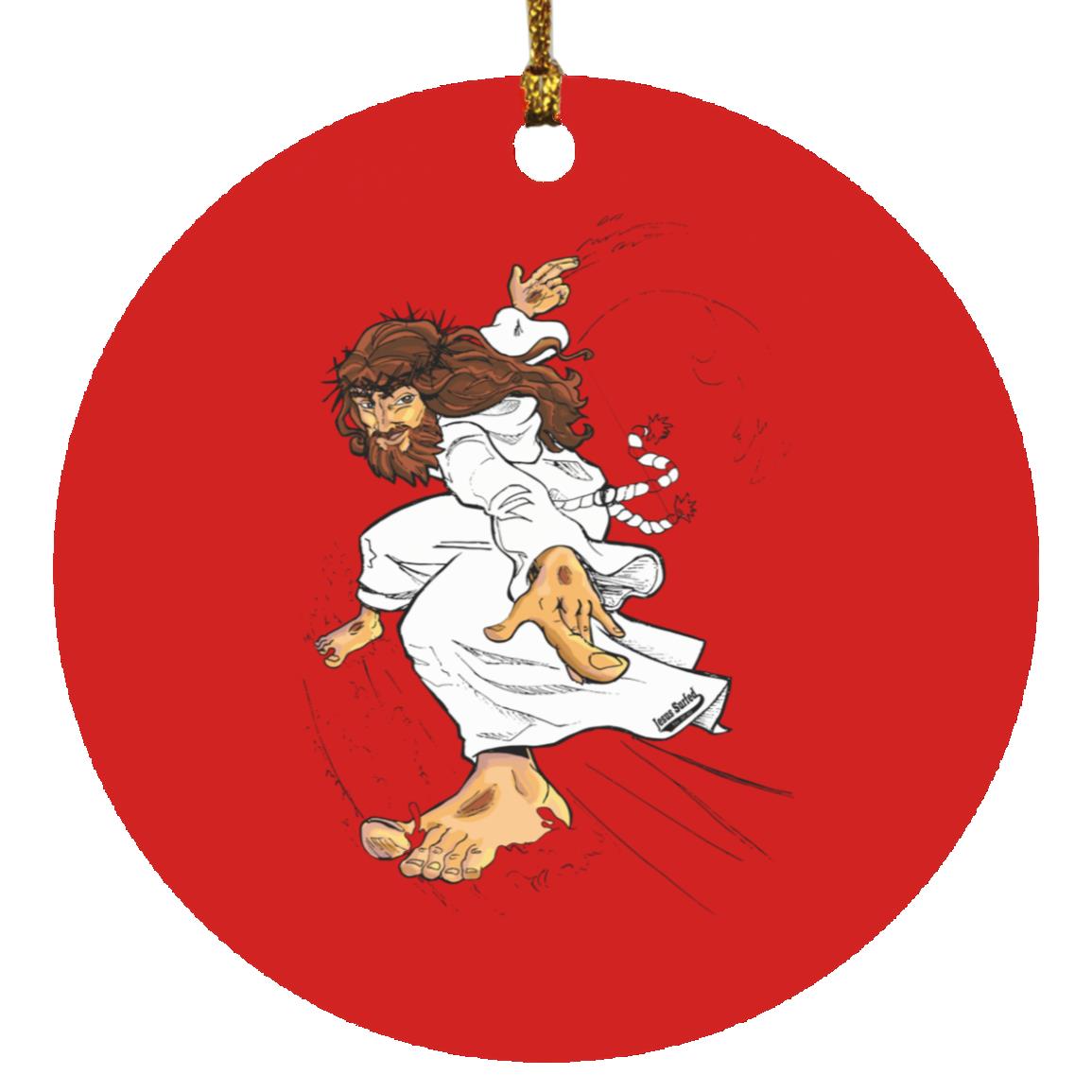 Big Jesus - Circle Ornament - Jesus Surfed Apparel Co. 