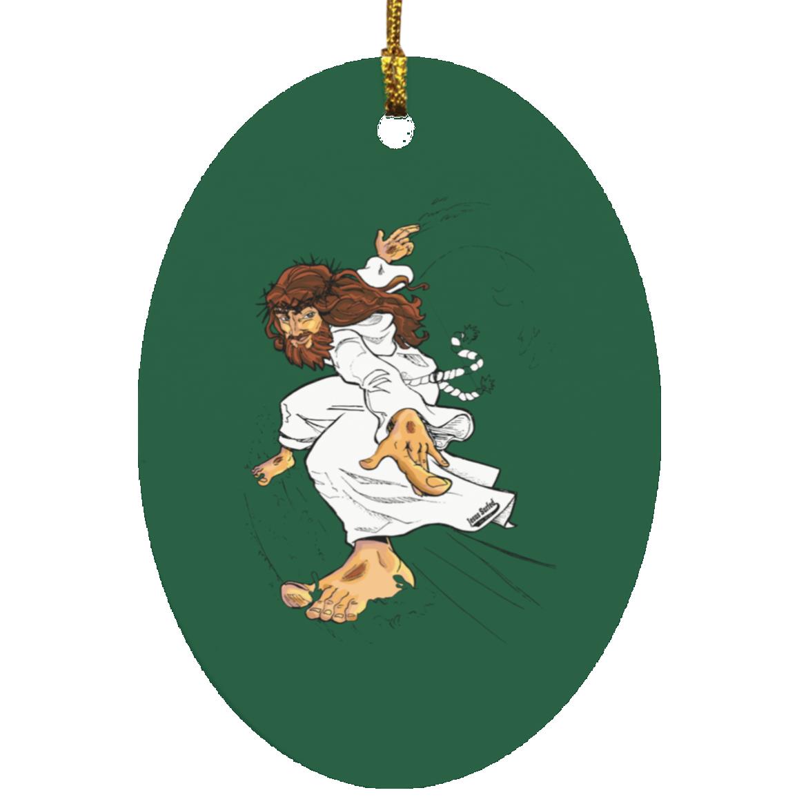 Big Jesus - Oval Ornament - Jesus Surfed Apparel Co. 