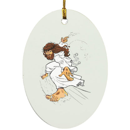 Big Jesus - Oval Ornament - Jesus Surfed Apparel Co. 
