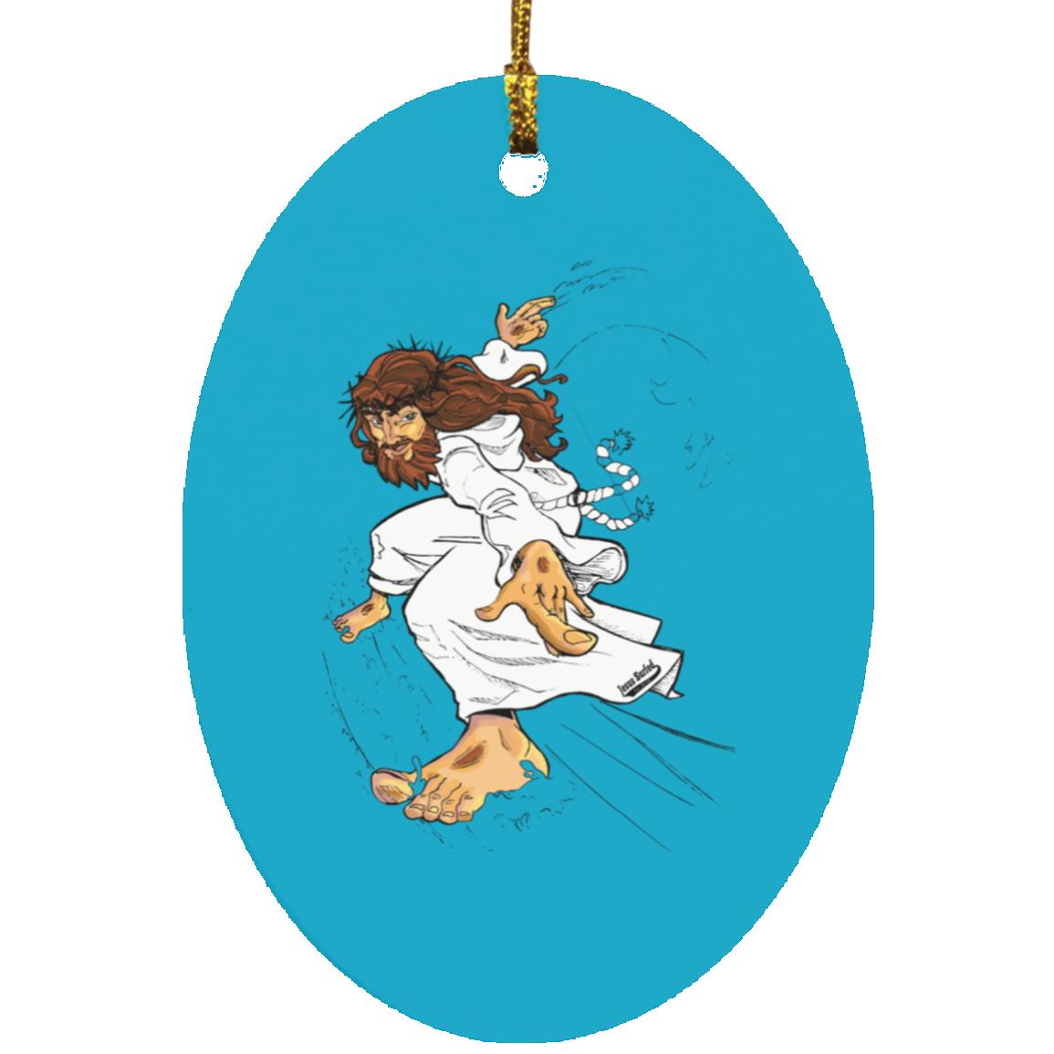 Big Jesus - Oval Ornament - Jesus Surfed Apparel Co. 