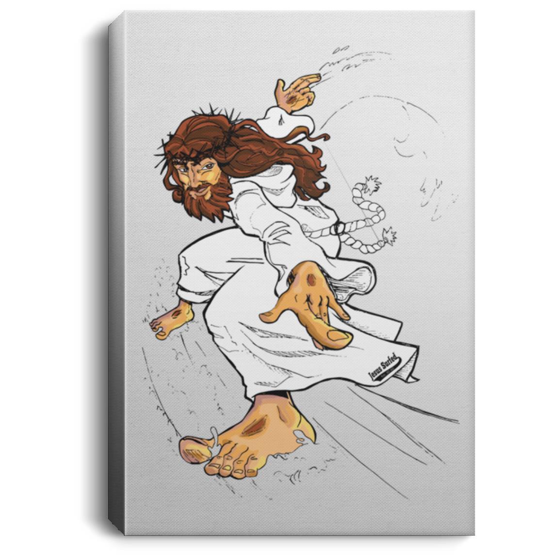 Big Jesus - Portrait Canvas .75in Frame - Jesus Surfed Apparel Co. 