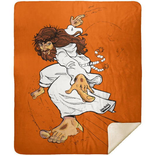 Big Jesus - Premium Mink Sherpa Blanket 50x60 - Jesus Surfed Apparel Co. 