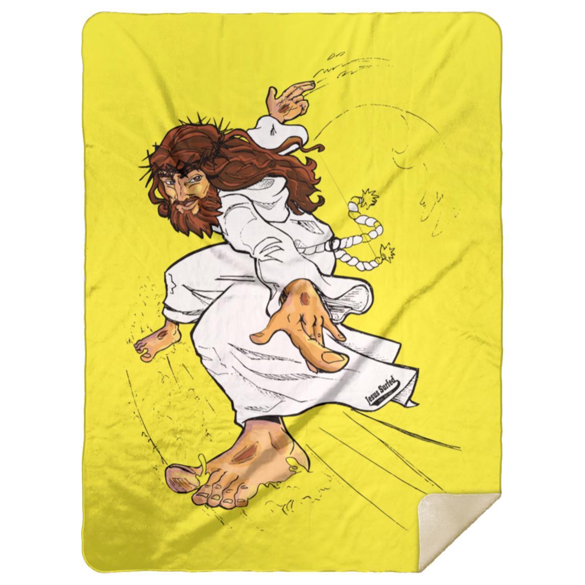 Big Jesus - Premium Mink Sherpa Blanket 60x80 - Jesus Surfed Apparel Co. 