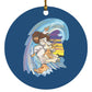 Big Jesus Wave - Circle Ornament - Jesus Surfed Apparel Co. 