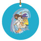 Big Jesus Wave - Circle Ornament - Jesus Surfed Apparel Co. 