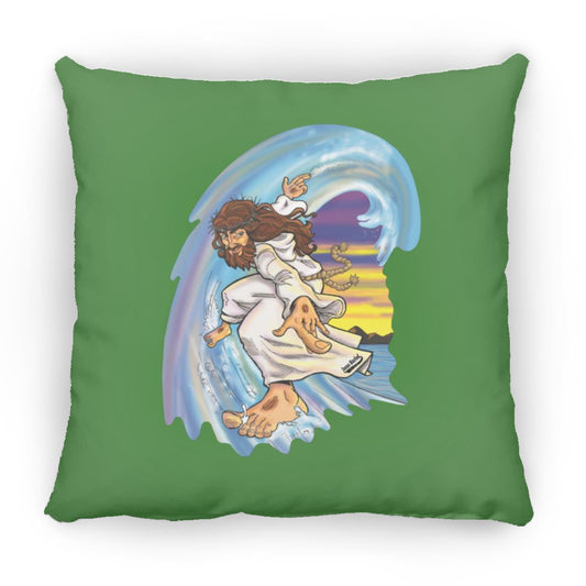 Big Jesus Wave - Large Square Pillow - Jesus Surfed Apparel Co. 