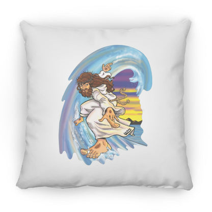 Big Jesus Wave - Large Square Pillow - Jesus Surfed Apparel Co. 