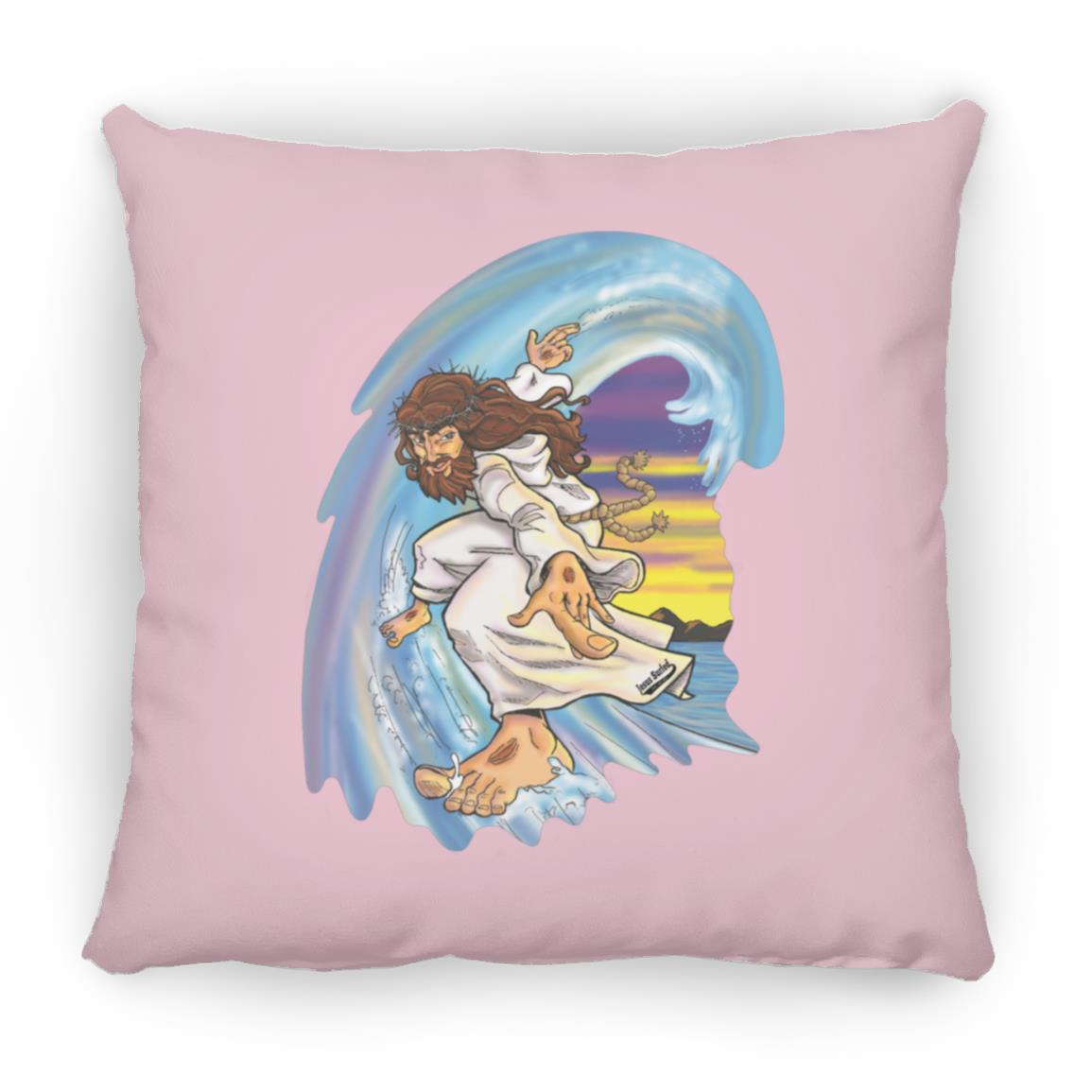 Big Jesus Wave - Large Square Pillow - Jesus Surfed Apparel Co. 