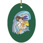 Big Jesus Wave - Oval Ornament - Jesus Surfed Apparel Co. 