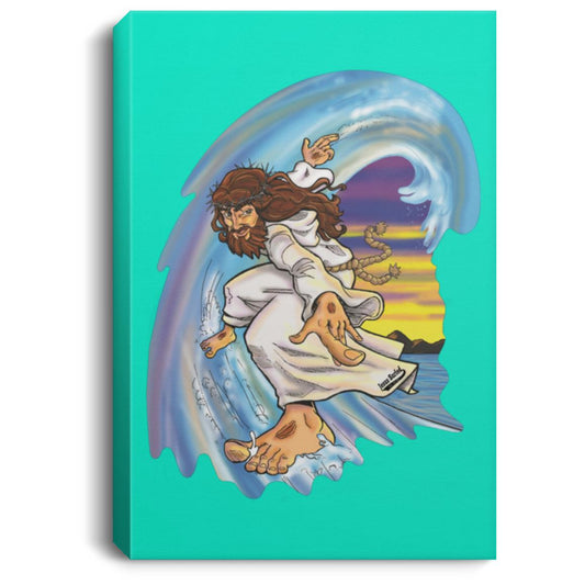 Big Jesus Wave - Portrait Canvas .75in Frame - Jesus Surfed Apparel Co. 