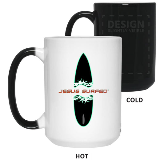 Broken Board - 15oz Color Changing Mug - Jesus Surfed Apparel Co. 