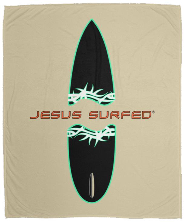 Broken Board - Cozy Plush Fleece Blanket - 50x60 - Jesus Surfed Apparel Co. 