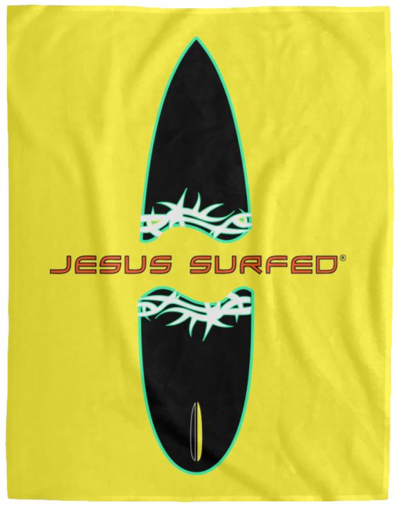 Broken Board - Cozy Plush Fleece Blanket - 60x80 - Jesus Surfed Apparel Co. 