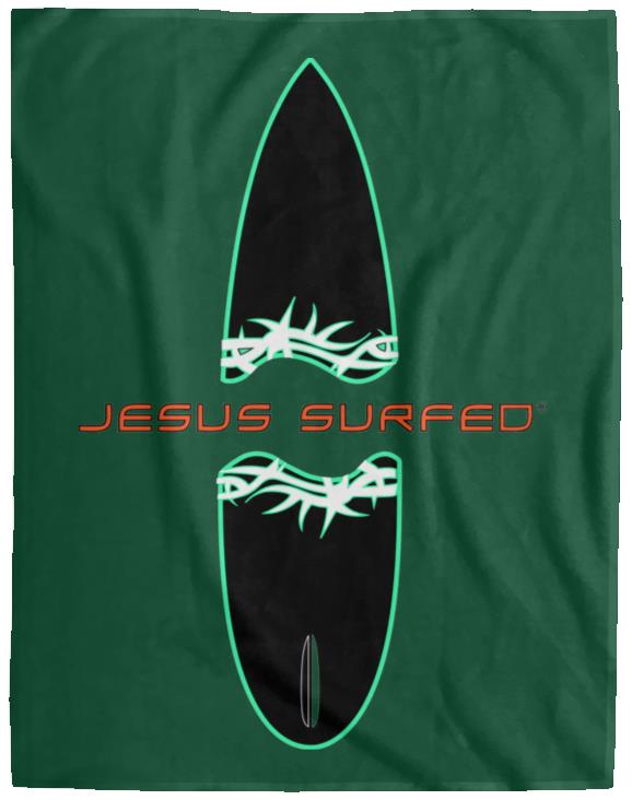 Broken Board - Cozy Plush Fleece Blanket - 60x80 - Jesus Surfed Apparel Co. 