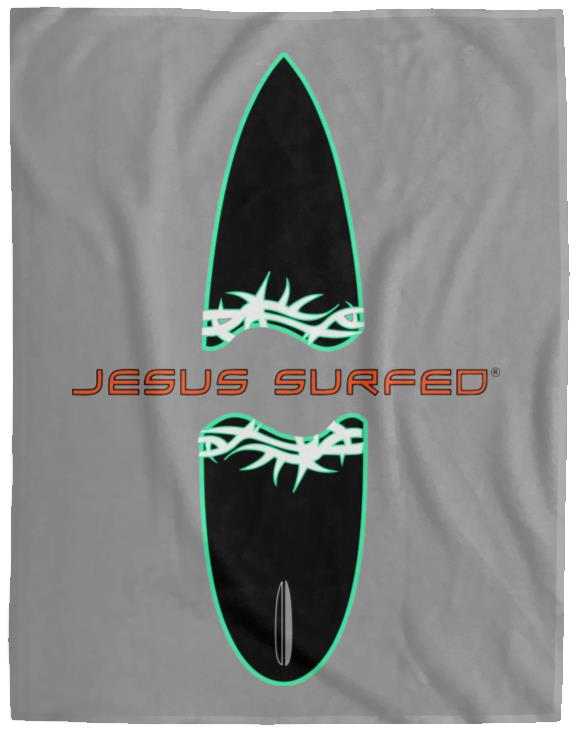 Broken Board - Cozy Plush Fleece Blanket - 60x80 - Jesus Surfed Apparel Co. 