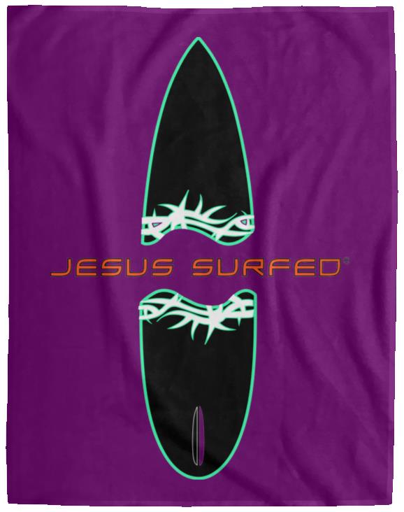 Broken Board - Cozy Plush Fleece Blanket - 60x80 - Jesus Surfed Apparel Co. 