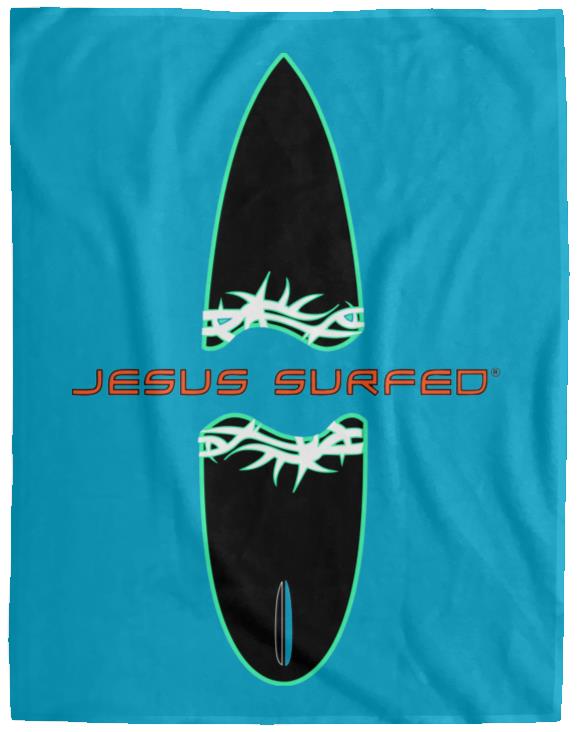 Broken Board - Cozy Plush Fleece Blanket - 60x80 - Jesus Surfed Apparel Co. 