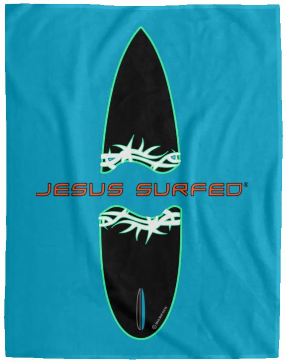 Broken Board - Cozy Plush Fleece Blanket - 60x80 - Jesus Surfed Apparel Co. 