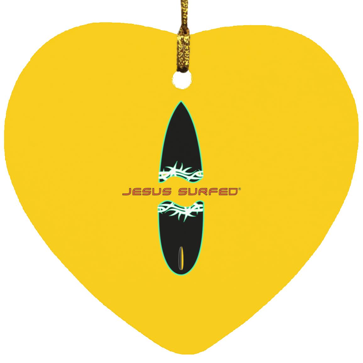 Broken Board - Heart Ornament - Jesus Surfed Apparel Co. 