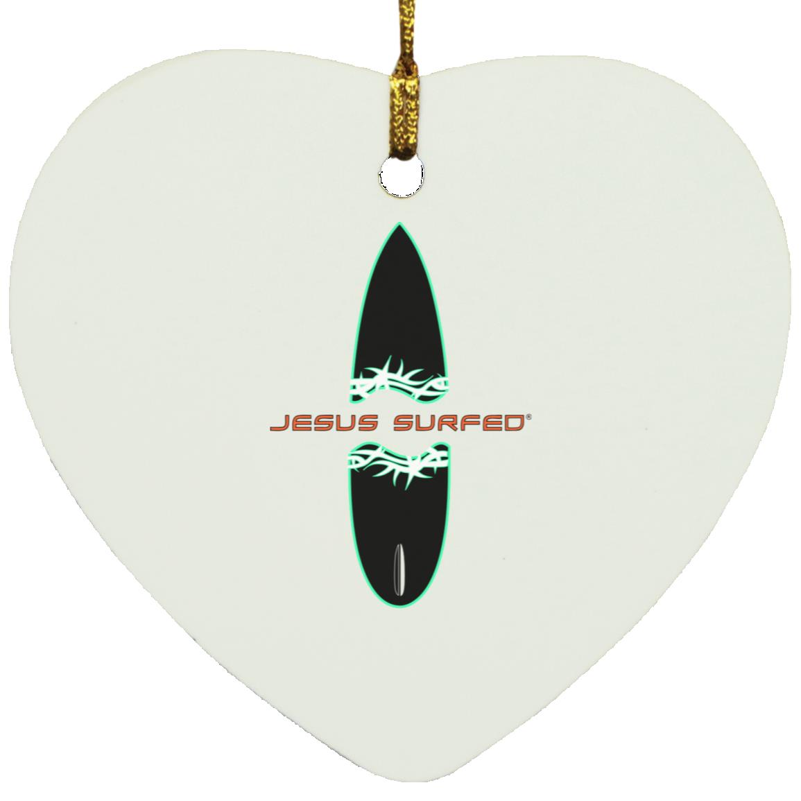 Broken Board - Heart Ornament - Jesus Surfed Apparel Co. 